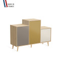 Meuble de rangement GRAND PODIUM - Chêne Clair - Sienne - Curry - Porcelaine - 127,4x88,5cm
