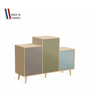 Meuble de rangement GRAND PODIUM - Chêne Clair - Sienne - Olive - Curacao - 127,4x88,5cm