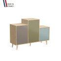 Meuble de rangement GRAND PODIUM - Chêne Clair - Sienne - Olive - Curacao - 127,4x88,5cm