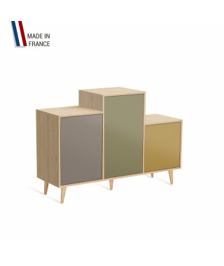 Meuble de rangement GRAND PODIUM - Chêne Clair - Sienne - Olive - Curry - 127,4x88,5cm