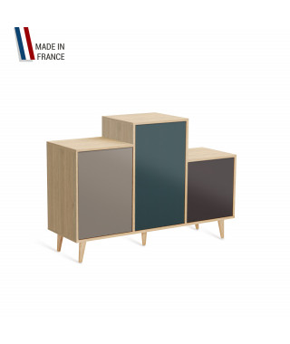 Meuble de rangement GRAND PODIUM - Chêne Clair - Sienne - Tropical - Graphite - 127,4x88,5cm