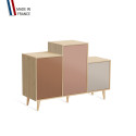 Meuble de rangement GRAND PODIUM - Chêne Clair - Terracotta - Abricot - Cachemire - 127,4x88,5cm