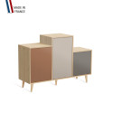 Meuble de rangement GRAND PODIUM - Chêne Clair - Terracotta - Cachemire - Cubanite - 127,4x88,5cm