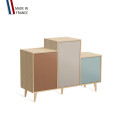 Meuble de rangement GRAND PODIUM - Chêne Clair - Terracotta - Cachemire - Curacao - 127,4x88,5cm