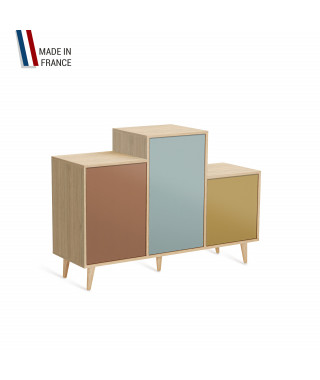 Meuble de rangement GRAND PODIUM - Chêne Clair - Terracotta - Curacao - Curry - 127,4x88,5cm