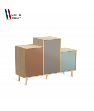 Meuble de rangement GRAND PODIUM - Chêne Clair - Terracotta - Sienne - Curacao - 127,4x88,5cm