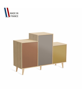 Meuble de rangement GRAND PODIUM - Chêne Clair - Terracotta - Sienne - Curry - 127,4x88,5cm