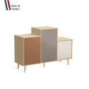 Meuble de rangement GRAND PODIUM - Chêne Clair - Terracotta - Sienne - Porcelaine - 127,4x88,5cm