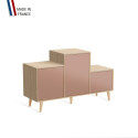 Meuble de rangement PODIUM - Chêne Clair - Abricot - - 127,5x74,5cm