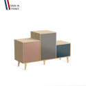 Meuble de rangement PODIUM - Chêne Clair -  Abricot - Cubanite - Tropical - 127,5x74,5cm