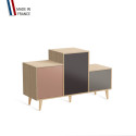 Meuble de rangement PODIUM - Chêne Clair -  Abricot - Graphite - Cubanite - 127,5x74,5cm