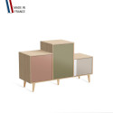 Meuble de rangement PODIUM - Chêne Clair -  Abricot - Olive - Cachemire - 127,5x74,5cm