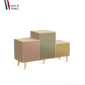 Meuble de rangement PODIUM - Chêne Clair -  Abricot - Olive - Curry - 127,5x74,5cm