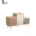 Meuble de rangement PODIUM - Chêne Clair -  Abricot - Porcelaine - Sienne - 127,5x74,5cm