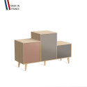 Meuble de rangement PODIUM - Chêne Clair -  Abricot - Sienne - Cubanite - 127,5x74,5cm