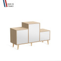 Meuble de rangement PODIUM - Chêne Clair - Blanc - - 127,5x74,5cm