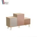 Meuble de rangement PODIUM - Chêne Clair -  Cachemire - Abricot - Terracotta - 127,5x74,5cm