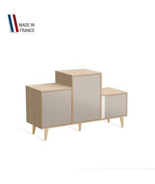 Meuble de rangement PODIUM - Chêne Clair - Cachemire - - 127,5x74,5cm