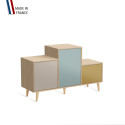 Meuble de rangement PODIUM - Chêne Clair -  Cachemire - Curacao - Curry - 127,5x74,5cm