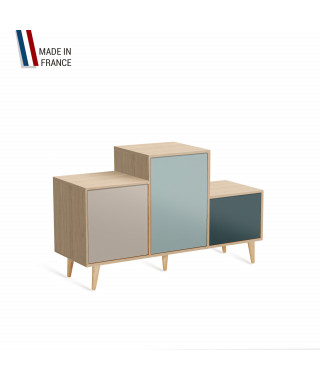 Meuble de rangement PODIUM - Chêne Clair -  Cachemire - Curacao - Tropical - 127,5x74,5cm