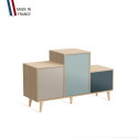 Meuble de rangement PODIUM - Chêne Clair -  Cachemire - Curacao - Tropical - 127,5x74,5cm