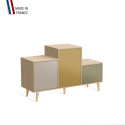 Meuble de rangement PODIUM - Chêne Clair -  Cachemire - Curry - Olive - 127,5x74,5cm