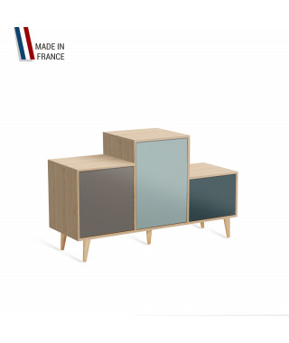 Meuble de rangement PODIUM - Chêne Clair -  Cubanite - Curacao - Tropical - 127,5x74,5cm