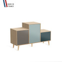 Meuble de rangement PODIUM - Chêne Clair -  Cubanite - Curacao - Tropical - 127,5x74,5cm