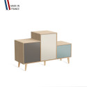 Meuble de rangement PODIUM - Chêne Clair -  Cubanite - Porcelaine - Curacao - 127,5x74,5cm
