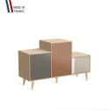 Meuble de rangement PODIUM - Chêne Clair -  Cubanite - Terracotta - Cachemire - 127,5x74,5cm
