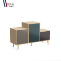 Meuble de rangement PODIUM - Chêne Clair -  Cubanite - Tropical - Graphite - 127,5x74,5cm