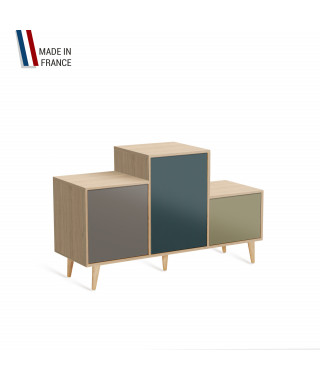 Meuble de rangement PODIUM - Chêne Clair -  Cubanite - Tropical - Olive - 127,5x74,5cm