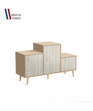 Meuble de rangement PODIUM - Chêne Clair - Pin Cap Ferret - - 127,5x74,5cm