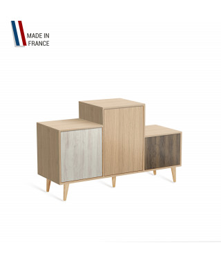 Meuble de rangement PODIUM - Chêne Clair -  Pin Cap Ferret - Chêne Clair - Chêne Vintage - 127,5x74,5cm