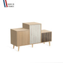 Meuble de rangement PODIUM - Chêne Clair -  Chêne Clair - Pin Cap Ferret - Chêne Vintage - 127,5x74,5cm