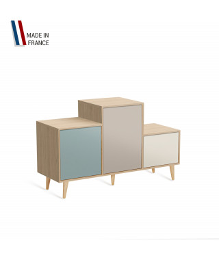 Meuble de rangement PODIUM - Chêne Clair -  Chêne Clair - Chêne Vintage - Pin Cap Ferret - 127,5x74,5cm