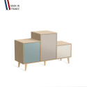 Meuble de rangement PODIUM - Chêne Clair -  Chêne Clair - Chêne Vintage - Pin Cap Ferret - 127,5x74,5cm