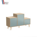 Meuble de rangement PODIUM - Chêne Clair - Curaçao - Cachemire - Porcelaine - - 127,5x74,5cm