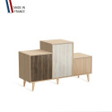 Meuble de rangement PODIUM - Chêne Clair - Curacao - Tropica - Graphite - 127,5x74,5cm