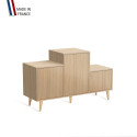 Meuble de rangement PODIUM - Chêne Clair -  Chêne Vintage - Chêne Clair - Pin Cap Ferret - 127,5x74,5cm
