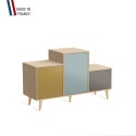 Meuble de rangement PODIUM - Chêne Clair -  Curry - Curacao - Cubanite - 127,5x74,5cm