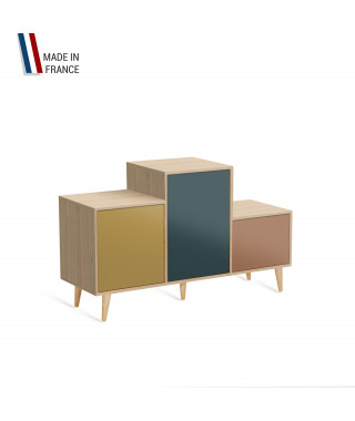 Meuble de rangement PODIUM - Chêne Clair -  Curry - Tropical - Terracotta - 127,5x74,5cm