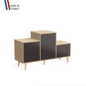 Meuble de rangement PODIUM - Chêne Clair - Graphite - - 127,5x74,5cm