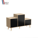 Meuble de rangement PODIUM - Chêne Clair - Noir - - 127,5x74,5cm