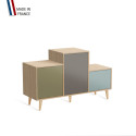 Meuble de rangement PODIUM - Chêne Clair -  Olive - Cubanite - Curacao - 127,5x74,5cm