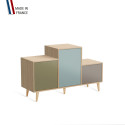 Meuble de rangement PODIUM - Chêne Clair -  Olive - Curacao - Sienne - 127,5x74,5cm