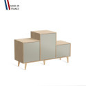 Meuble de rangement PODIUM - Chêne Clair - Perle - - 127,5x74,5cm