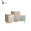Meuble de rangement PODIUM - Chêne Clair - Porcelaine - Cachemire - Curaçao - - 127,5x74,5cm