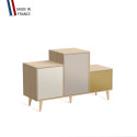 Meuble de rangement PODIUM - Chêne Clair -  Porcelaine - Cachemire - Curry - 127,5x74,5cm