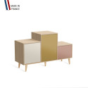 Meuble de rangement PODIUM - Chêne Clair -  Porcelaine - Curry - Abricot - 127,5x74,5cm